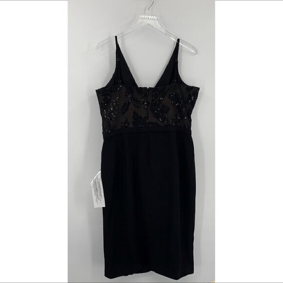 Dress the Population Giulia black sequin shift dress crepe cocktail new XXL - Picture 5 of 6